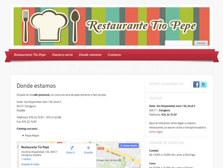 Microsite Restaurante Tío Pepe