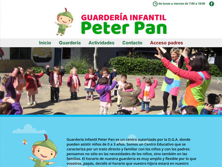 Microsite Guardería Infantil Peter Pan