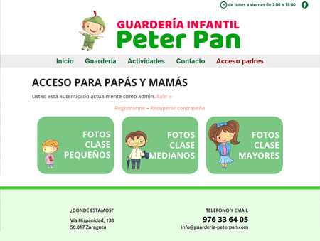 Microsite Guardería Infantil Peter Pan