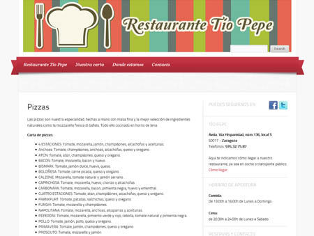 Microsite Restaurante Tío Pepe