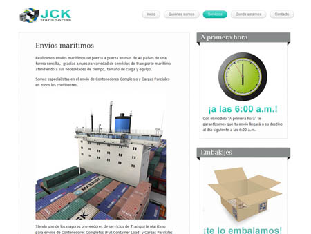 Microsite JCK Transportes