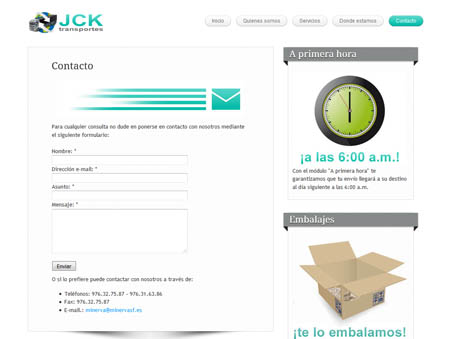 Microsite JCK Transportes